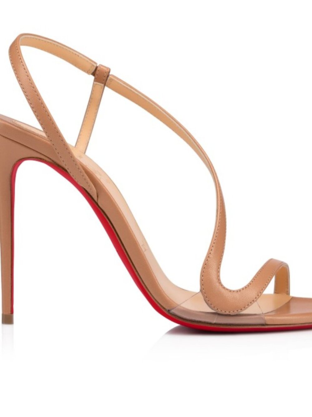 Christian Louboutin Rosalie 100MM Biege Leather Heel Sandals